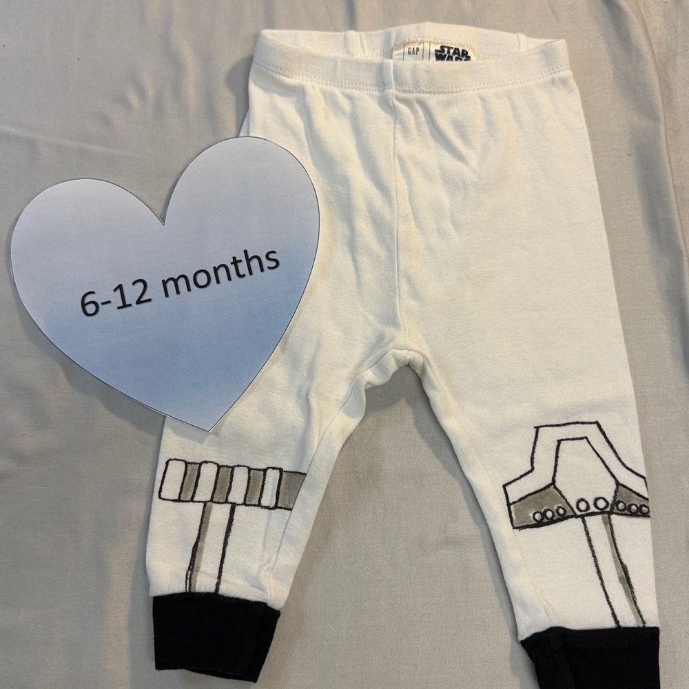 GAP X Star Wars - White Baby Pants with Black Accents